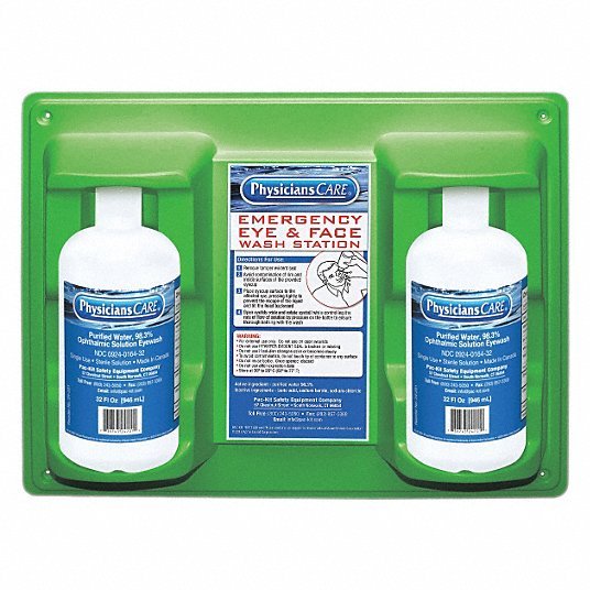 Physicians Care 54613 Single Use Eyewash Station 2 No. of Bottles Included, 32 oz Size - KVM Tools Inc.KV22FX25