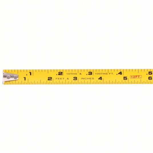 Keson PGT181012V Tape Measure Inch/Engineer's Scale, Nonmagnetic Single Hook Tip, Plastic, 12 ft, Narrow Blade - KVM Tools Inc.KV22N884