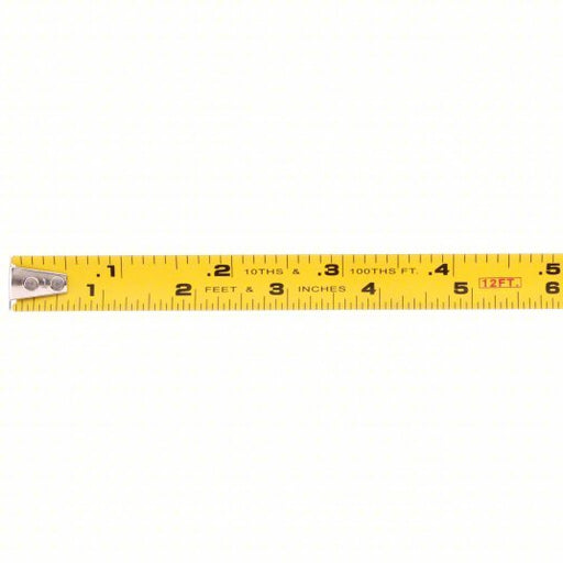 Keson PGT181012V Tape Measure Inch/Engineer's Scale, Nonmagnetic Single Hook Tip, Plastic, 12 ft, Narrow Blade - KVM Tools Inc.KV22N884