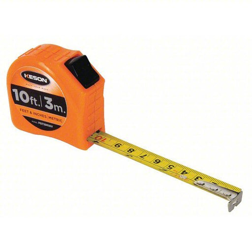 Keson PGT18M10V Tape Measure Inch/Metric, Nonmagnetic Single Hook Tip, Plastic, 10 ft / 3 m, 5 ft Standout Lg - KVM Tools Inc.KV22N893