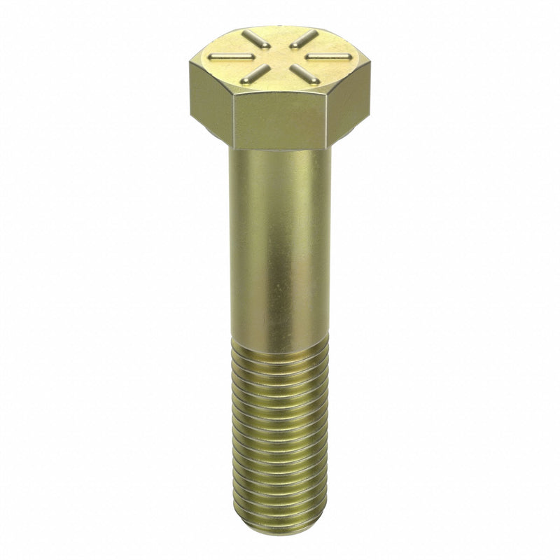 Approved Vendor N04104.062.0350 Hex Head Cap Screw, Steel, Grade 8, Zinc Yellow, 5/8"-11, Coarse, 3 1/2 in lg, Made in USA*, 5 PK