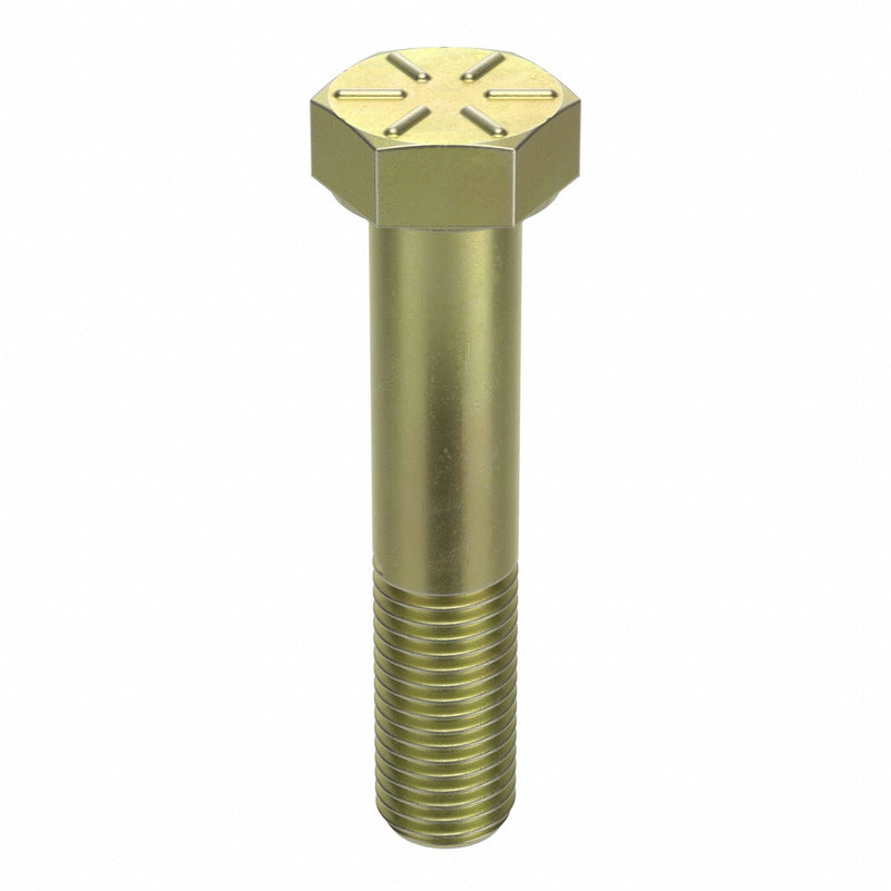 Approved Vendor N04104.100.0400 Hex Head Cap Screw, Steel, Grade 8, Zinc Yellow, 1"-8, Coarse, 4 in lg, Made in USA*, Inch, 5 PK