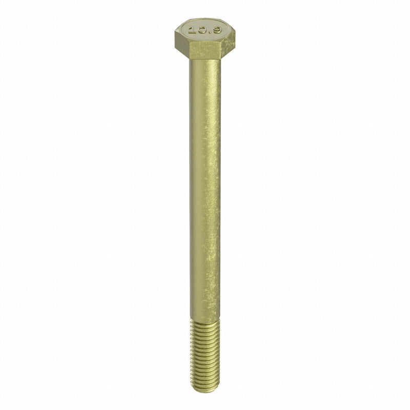 Approved Vendor M04104.100.0060 Hex Head Cap Screw, Steel, Class 10.9, Zinc Yellow, M10x1.50, Coarse, 60 mm lg, Metric, 50 PK