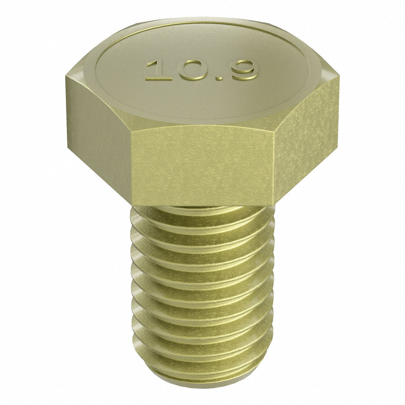 Approved Vendor M04114.120.0020 Hex Head Cap Screw, Steel, Class 10.9, Zinc Yellow, M12x1.75, Coarse, 20 mm lg, Metric, 50 PK