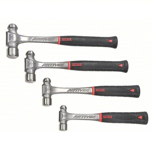 Proto J1304AVPS Ball Pein Hammer Set Steel, Steel, 8 oz,12 oz,16 oz,24 oz Head Wt, Textured Grip - KVM Tools Inc.KV22UM32