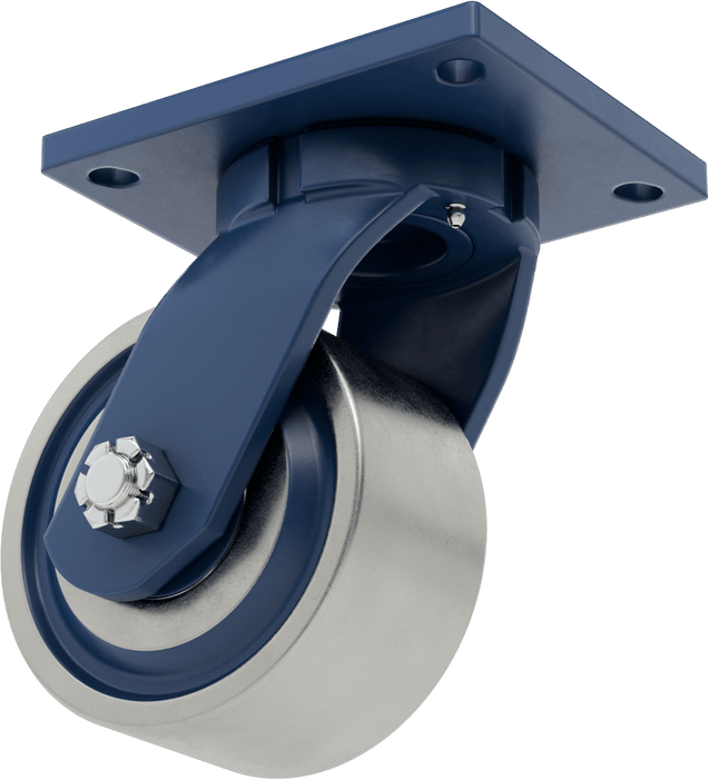 McMaster 23515T11 Extra-High-Capacity Brute Caster, 7" × 6" Plate, Swivel with 6" Diameter × 3" Wide Steel Wheel
