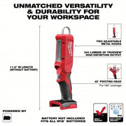 Milwaukee 2352 - 20 Cordless Stick Light M18, Bare Tool, 300 lm Max., 2 Modes, Hang Hook, Bare Tool - KVM Tools Inc.KV32NM99