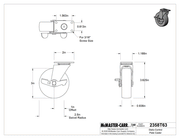 McMaster 2358T63 Static-Control Plate Caster, Swivel with Brake and 3" Diameter x 15/16" Wide Black Solid Rubber Wheel