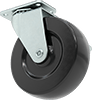 McMaster 2358T63 Static-Control Plate Caster, Swivel with Brake and 3" Diameter x 15/16" Wide Black Solid Rubber Wheel