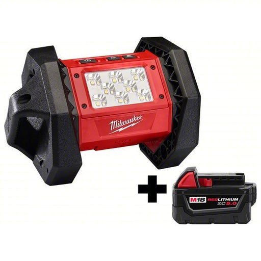 Milwaukee 2361 - 20, 48 - 11 - 1850 Flood Light and Battery M18™ REDLITHIUM™, 1,500 lm Max., 2 Modes - KVM Tools Inc.KV385JM0