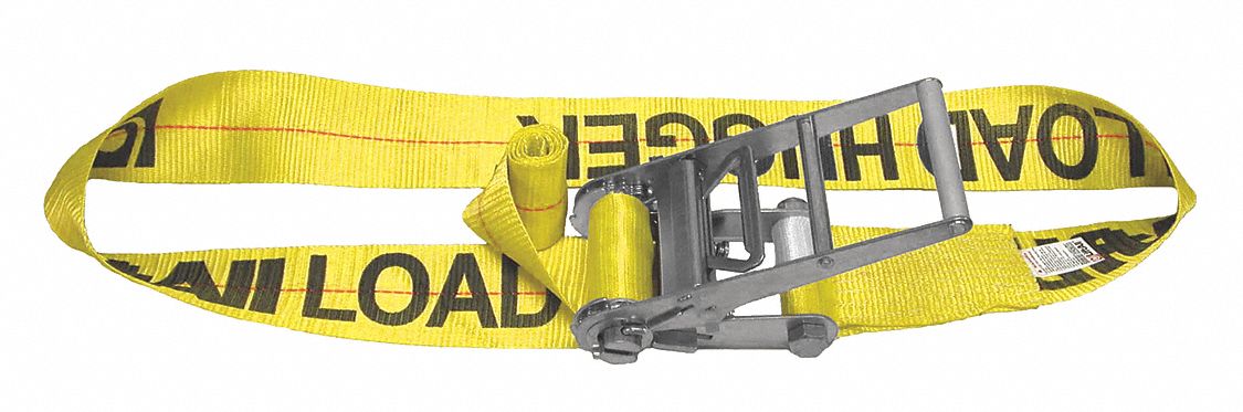 Lift-All 60517X16 Tie Down Strap, Ratchet, Endless, Gen Purpose, 2 in Wd, 1,600 lb WLL, Yellow, 16 ft Lg