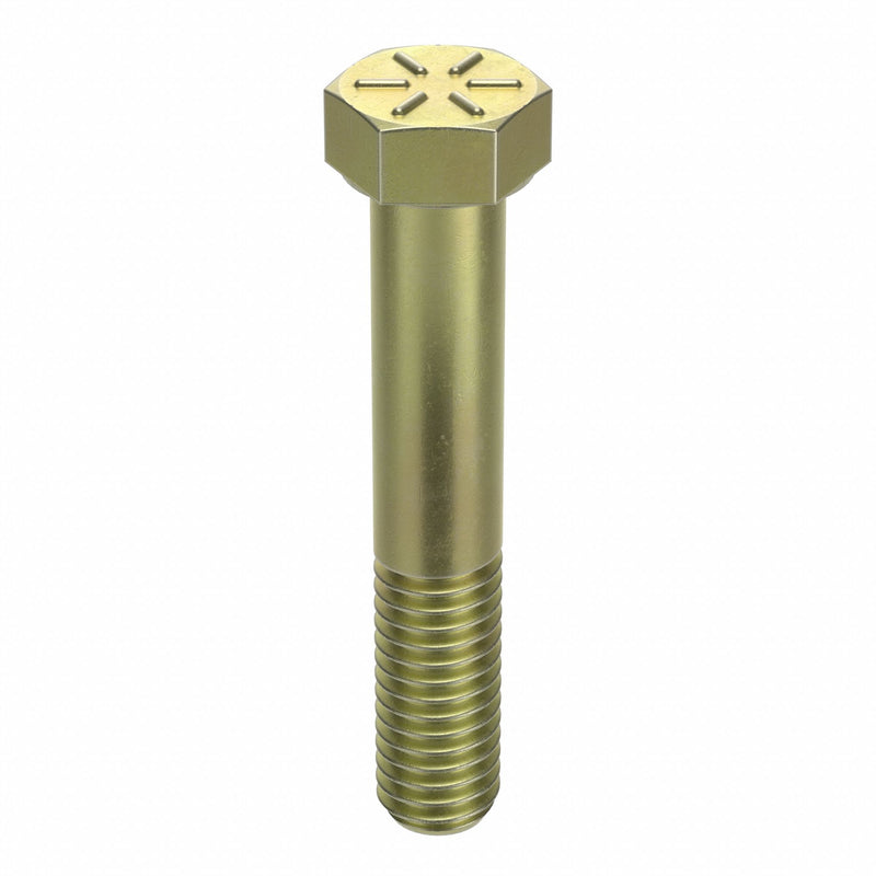 Approved Vendor N04104.037.0250 Hex Head Cap Screw, Steel, Grade 8, Zinc Yellow, 3/8"-16, Coarse, 2 1/2 in lg, Made in USA*, 25 PK