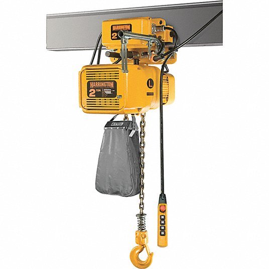 Harrington NERM020CD - L - 20 / 230V Electric Chain Hoist H4 Heavy Duty, Motorized Trolley, 230V AC, 20 ft Lift Lg - KVM Tools Inc.KV23XR89