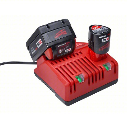 Milwaukee 48 - 59 - 1812 Battery Charger, Multi - Port Simultaneous Charging, For 12V/18V, Li - ion, Std, 120V - KVM Tools Inc.KV23Y581