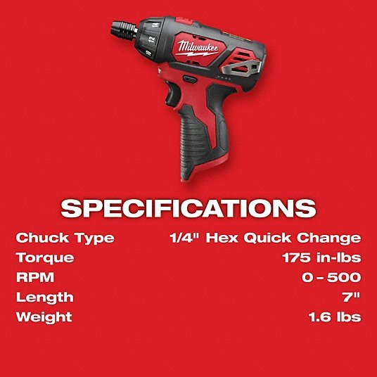 Milwaukee 2401 - 22 Screwdriver Kit 1/4 in Drive Size, 0 in - lb to 175 in - lb, 0 in - lb Torque - Min, Brushed - KVM Tools Inc.KV2CDC8