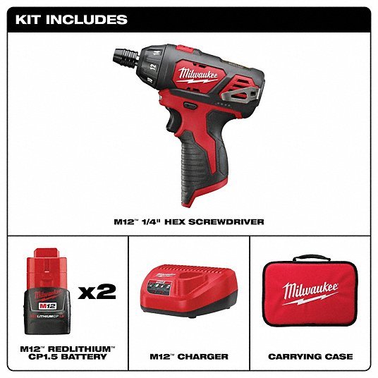 Milwaukee 2401 - 22 Screwdriver Kit 1/4 in Drive Size, 0 in - lb to 175 in - lb, 0 in - lb Torque - Min, Brushed - KVM Tools Inc.KV2CDC8