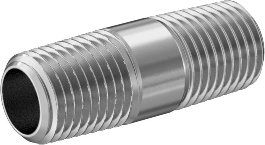 McMaster 2427K122 Standard - Wall 304/304L Stainless Steel Threaded Pipe Threaded on Both Ends, 1/4 BSPT x NPT, 1 - 1/2" Long - KVM Tools Inc.KV2427K122