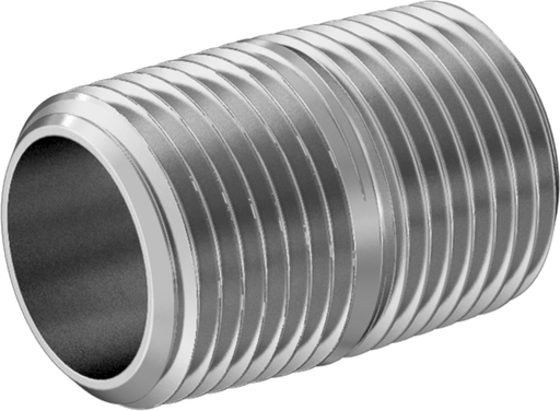 McMaster 2427K131 Standard - Wall 304/304L Stainless Steel Threaded Pipe Fully Threaded, 3/8 BSPT x NPT, 1" Long - KVM Tools Inc.KV2427K131