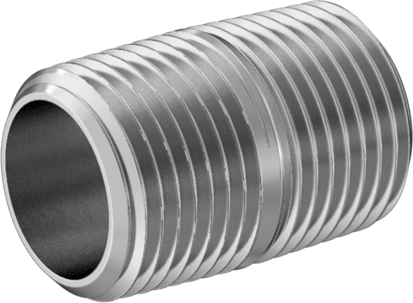 McMaster 2427K131 Standard - Wall 304/304L Stainless Steel Threaded Pipe Fully Threaded, 3/8 BSPT x NPT, 1" Long - KVM Tools Inc.KV2427K131