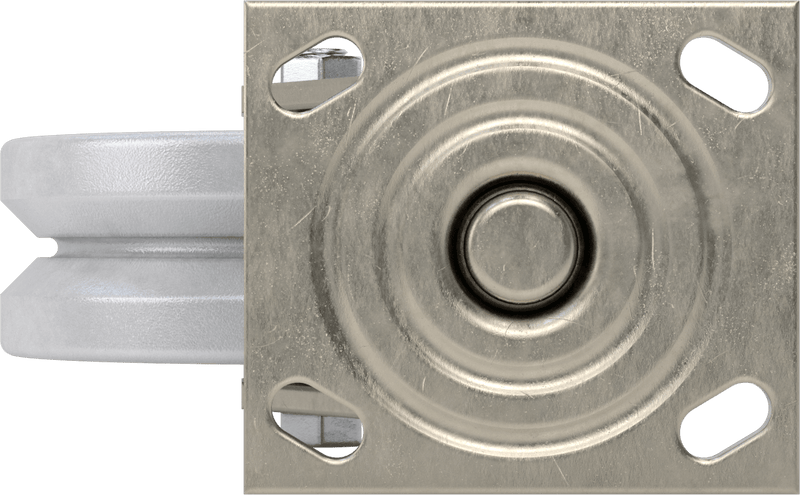 McMaster 2453T67 V-Groove Wheel Track Caster, High-Capacity, 4-1/2" × 4" Plate, Swivel with 6" Diameter Wheel