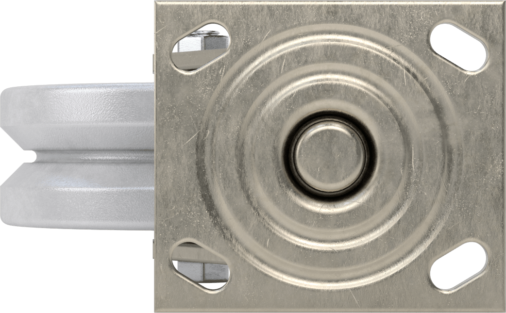 McMaster 2453T67 V-Groove Wheel Track Caster, High-Capacity, 4-1/2" × 4" Plate, Swivel with 6" Diameter Wheel
