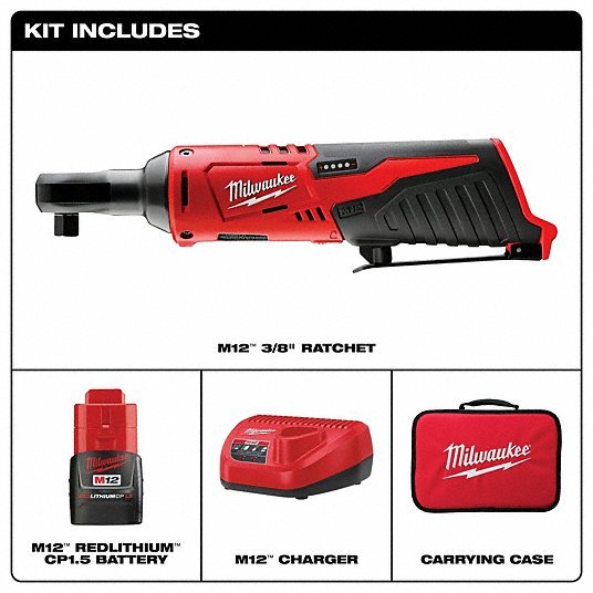 Milwaukee 2457 - 21 Ratchet 35 ft - lb Fastening Torque, 35 ft - lb Torque - Max, 250 RPM No Load Speed, Brushed - KVM Tools Inc.KV13G249