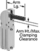 McMaster 2489N1 Dual-Mount Air-Powered Hold-Down Toggle Clamp, 220 lbs. Holding Capacity