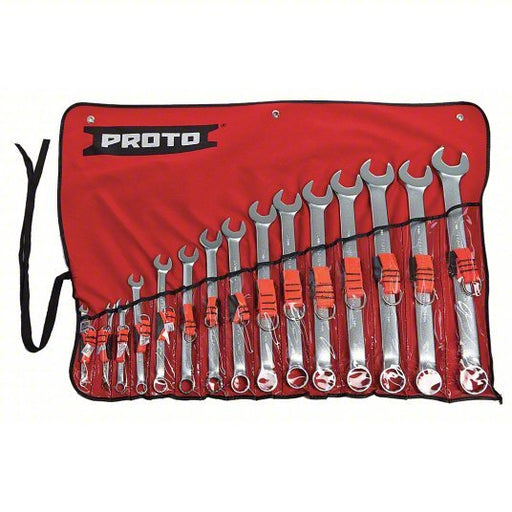 Proto J1200FASD - TT Combination Wrench Set Alloy Steel, Satin, 15 Tools, 5/16 in to 1 1/4 in Range of Head Sizes - KVM Tools Inc.KV24AJ70