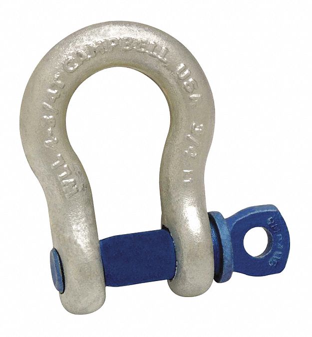 Campbell Chain & Fittings 5412435 Anchor Shackle, 1-1/2 in, Screw Pin, Forged Carbon Steel, Galvanized
