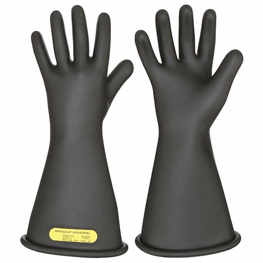 Ansell Activarmr CLASS 2 B 14 Electrical Insulating Gloves 17000V AC/25500V DC, 14 in Glove Lg, Straight Cuff, Black, 1 PR - KVM Tools Inc.KV24TN23