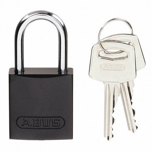 Brady CPAL - BLK - 25AL - KA6 Lockout Padlock Keyed Alike, Aluminum, Compact Body Body Size, Aluminum, Std, Black, Aluminum PK6 - KVM Tools Inc.KV24UY39