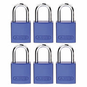 Brady CPAL - BLU - 25AL - KA6 Lockout Padlock Keyed Alike, Aluminum, Compact Body Body Size, Aluminum, Std, Blue, Aluminum PK6 - KVM Tools Inc.KV24UY43