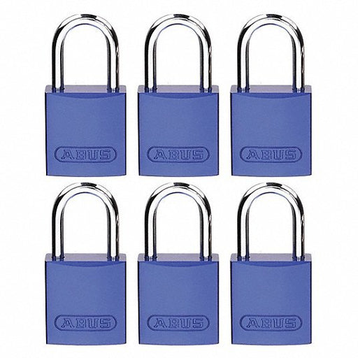 Brady CPAL - BLU - 25AL - KA6 Lockout Padlock Keyed Alike, Aluminum, Compact Body Body Size, Aluminum, Std, Blue, Aluminum PK6 - KVM Tools Inc.KV24UY43