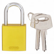 Brady CPAL - YLW - 25AL - KA6 Lockout Padlock Keyed Alike, Aluminum, Compact Body Body Size, Aluminum, Std, Yellow PK6 - KVM Tools Inc.KV24UY71
