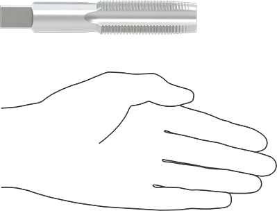 McMaster 2521A671 Uncoated High-Speed Steel Tap Taper Chamfer, 1"-12 Thread Size, 2-1/2" Thread Length
