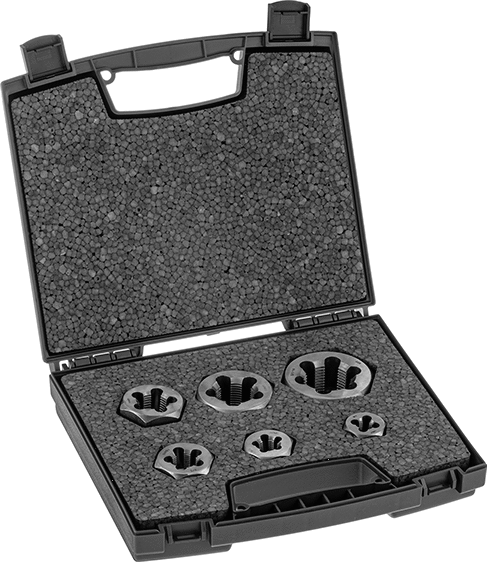 McMaster 2557A66 Pipe and Conduit Thread-Repairing Die Set, with Plastic Case, 6 Pieces