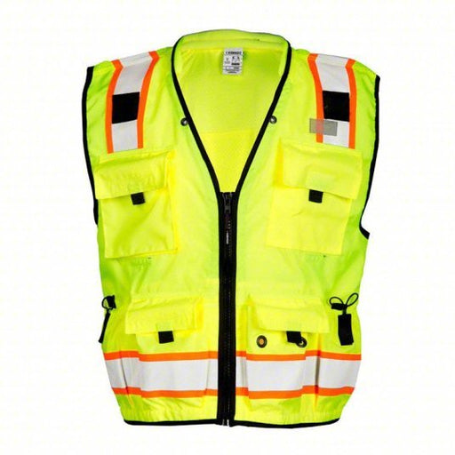 Kishigo S5000-L High-Visibility Vest ANSI Class 2, U, L, Lime, Solid Front/Mesh Back Polyester, Zipper - KVM Tools Inc.KV257NY9