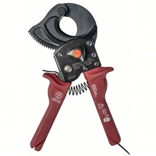 Klein Tools 63601 Ratchet Cable Cutter Plastic Handle, Center, For 2 1/16 in Max Dia Data Cable - KVM Tools Inc.KV25D149