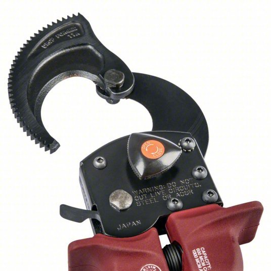 Klein Tools 63601 Ratchet Cable Cutter Plastic Handle, Center, For 2 1/16 in Max Dia Data Cable - KVM Tools Inc.KV25D149