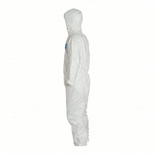 Dupont TY127SWHLG002500 Disposable Coveralls L, Tyvek® 400, Elastic Wrist, Elastic Ankle, White, Serged Seam, 25 PK - KVM Tools Inc.KV6LY35