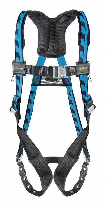 Miller by PIP AC-TB2/3XLBL Full Body Harness Vest Style General Fall Arrest 2XL/3XL 400lb Quick-Connect Tongue Blue