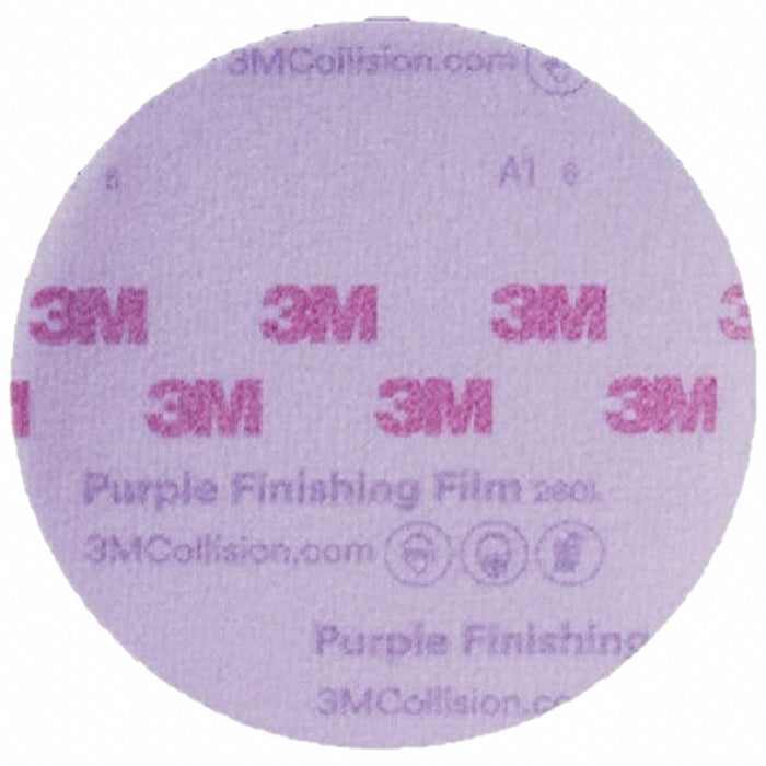 3M 30568 Hookit Purple Finishing Film Abrasive Disc, 5 in, PK200