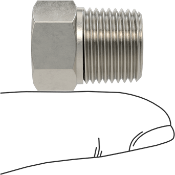 McMaster 2698K314 Alloy 20 Stainless Steel Pipe Fitting Medium-Pressure, Bushing Adapter, 3/8 Male x 1/4 Female
