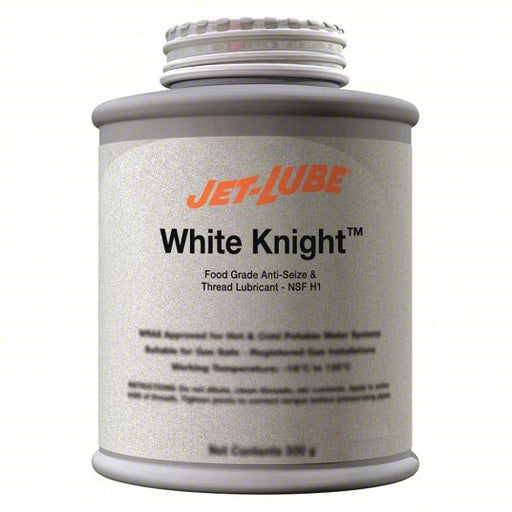 Jet-Lube 16404 Food Grade Anti-Seize 1 lb Container Size, Brush-Top Can, Aluminum, PTFE, White Knight - KVM Tools Inc.KV26W744