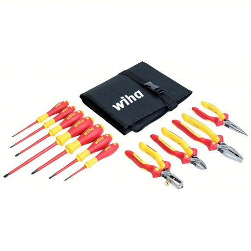 Wiha 32986 Insulated Tool Kit, 11 Total Pcs, Tool Roll - KVM Tools Inc.KV26X233