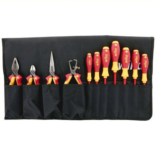 Wiha 32986 Insulated Tool Kit, 11 Total Pcs, Tool Roll - KVM Tools Inc.KV26X233