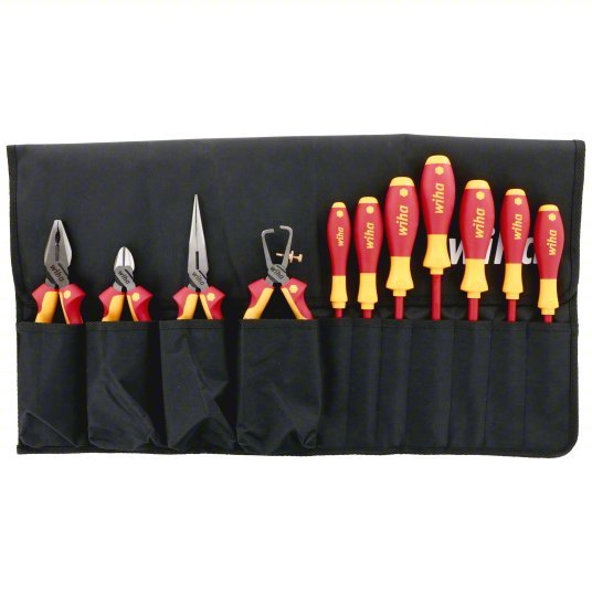 Wiha 32986 Insulated Tool Kit, 11 Total Pcs, Tool Roll - KVM Tools Inc.KV26X233