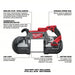 Milwaukee 2729 - 20 Portable Band Saw 44 7/8 in Blade Lg, 5 in x 5 in, 0 to 380 SFPM, Brushless Motor, Bare Tool, 18 V - KVM Tools Inc.KV31MJ78