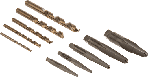 McMaster 2729A45 Extractor and Drill Bit Set, for Soft Material and Thin-Wall Parts, 5 Extractors