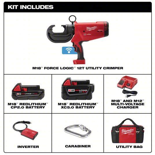 Milwaukee 2778 - 22 Cordless Crimping Tool Kit 18 V, Die Head, 750 kcmil Max Copper, For U Dies, C - Head Head - KVM Tools Inc.KV53RG07